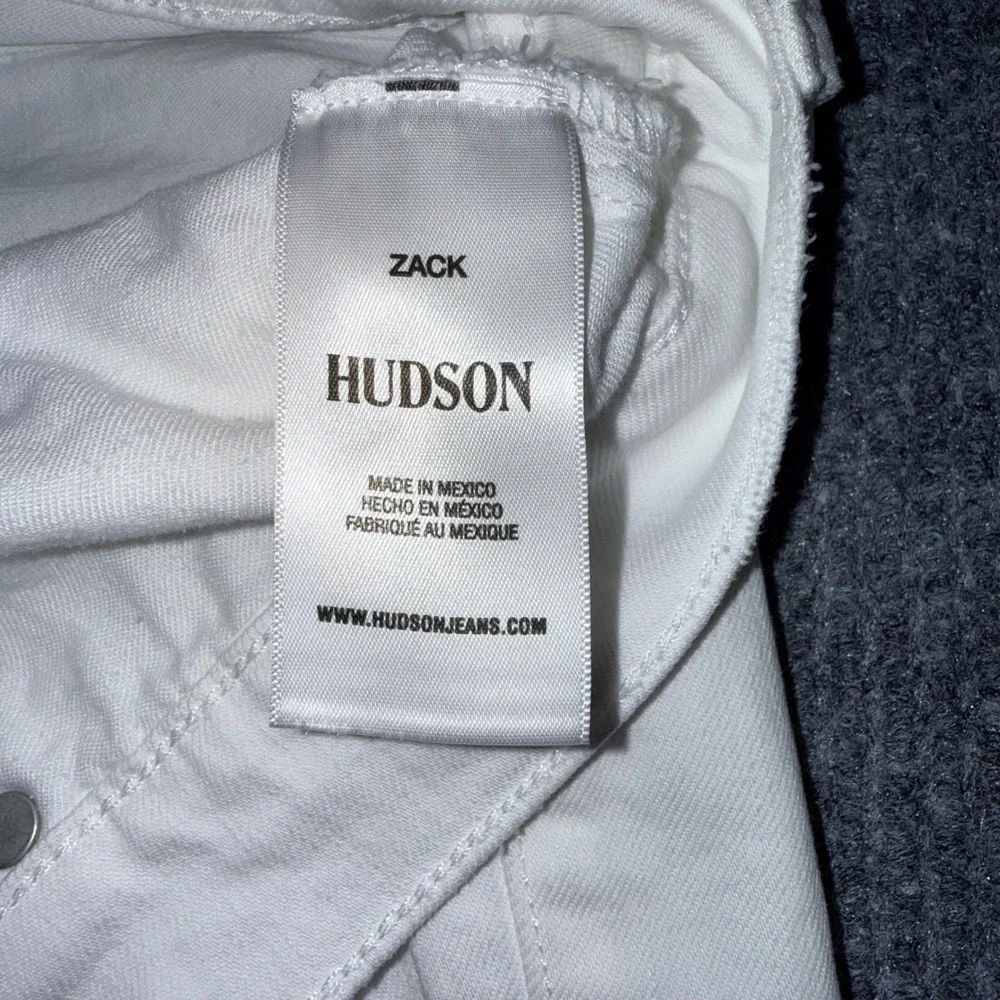 Hudson Zack Skinny Jeans Mens 38 White Distressed Ripped Denim Pants